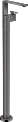 Mitigeur de lavabo sur pied AXOR Edge avec vidage push-open coupe diamant en noir chromé poli