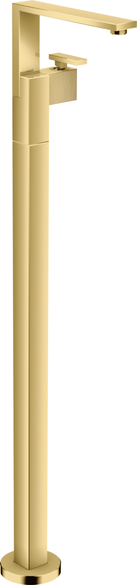 Mitigeur de lavabo sur pied AXOR Edge avec vidage push-open coupe diamant aspect doré poli