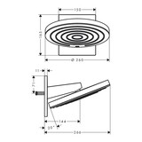 Pulsify S Douche de tête 260 2jet avec raccord mural