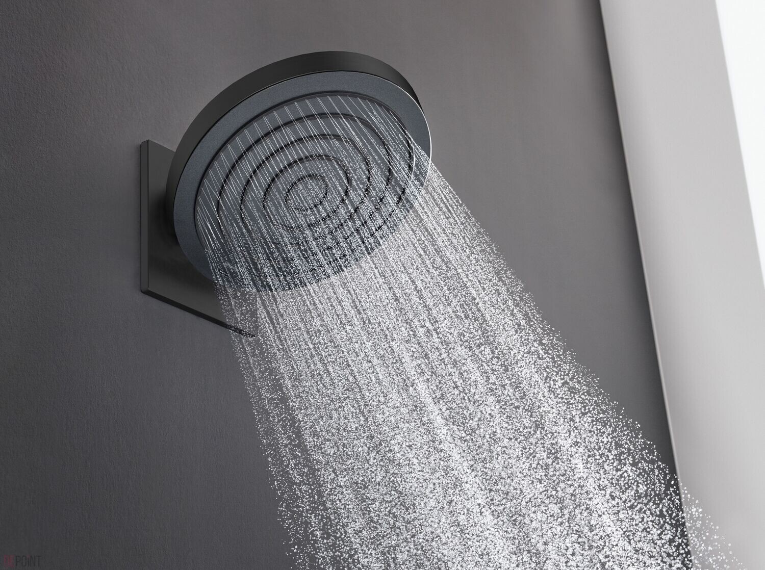 Douche de tête Hansgrohe Pulsify S 260 2 jets avec raccord mural en noir mat