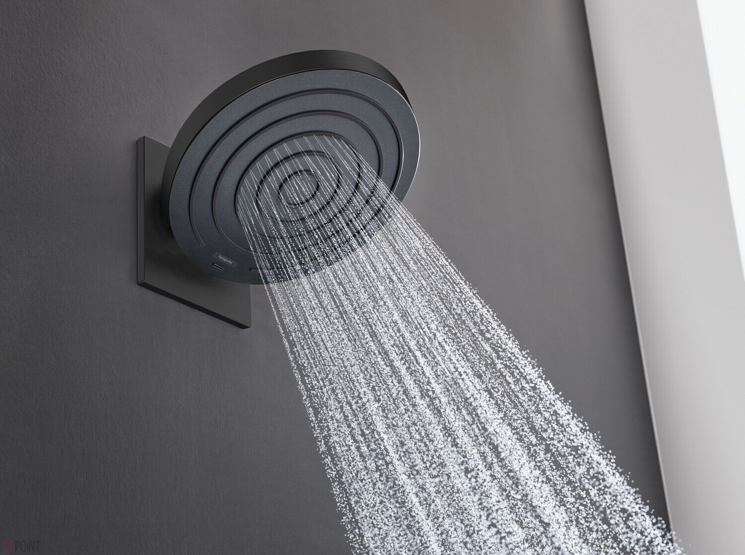 Douche de tête Hansgrohe Pulsify S 260 2 jets avec raccord mural en noir mat — vue 3