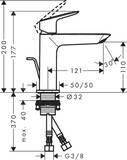 Logis Q Mitigeur de lavabo 110 Fine CoolStart avec tirette et vidage