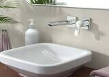 Logis Q Mitigeur de lavabo encastré mural Fine, bec 206 mm, bonde à écoulement libre