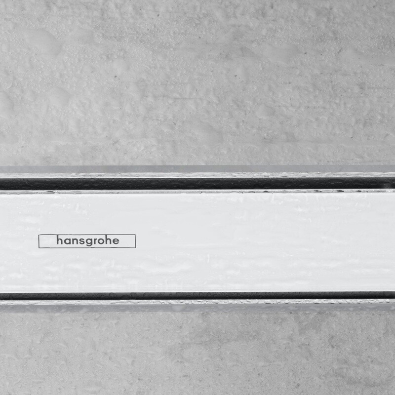 Set de finition Hansgrohe RainDrain Match 700 mm avec cadre réglable en blanc