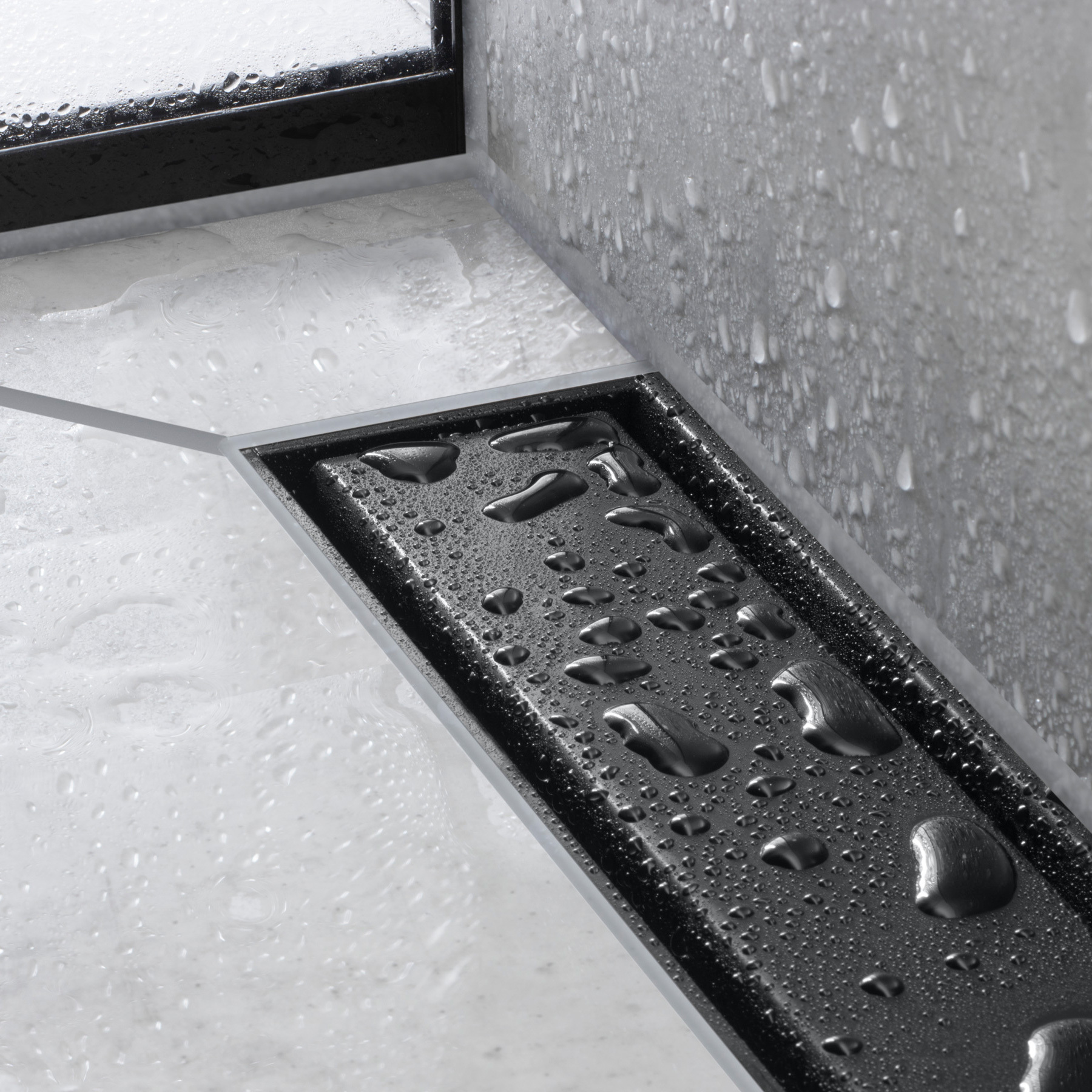 Set de finition Hansgrohe RainDrain Match 700 mm avec cadre réglable en noir mat - vue 2