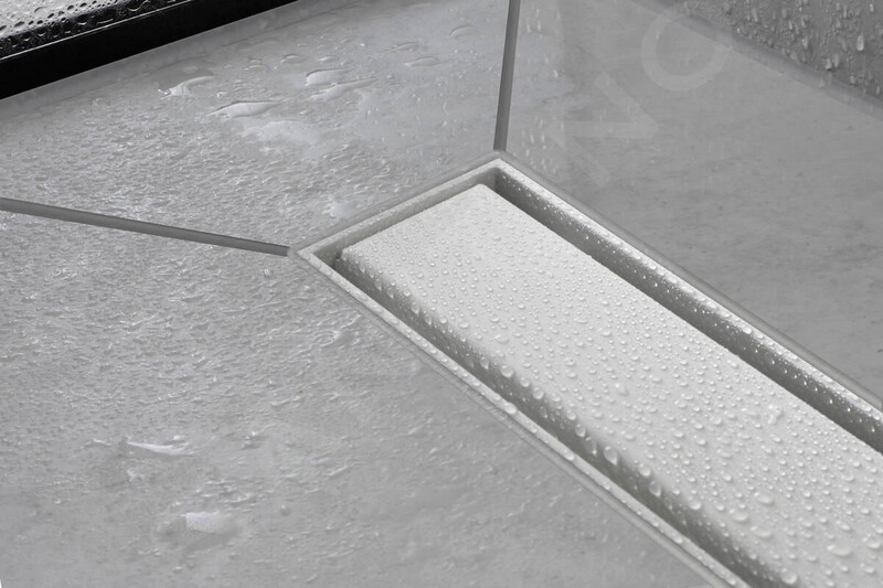 Set de finition Hansgrohe RainDrain Match 700 mm avec cadre réglable en blanc mat