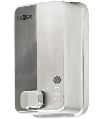 Distributeur de savon liquide Nofer Inox Evo en chromé satiné