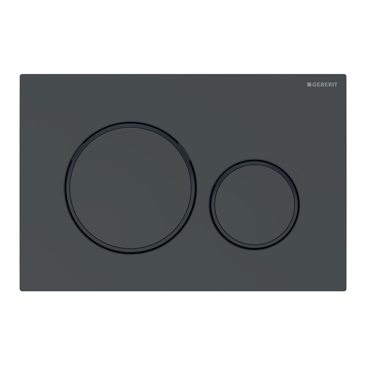 Plaque de déclenchement Geberit Sigma20 / Noir - anneaux design : noir mat