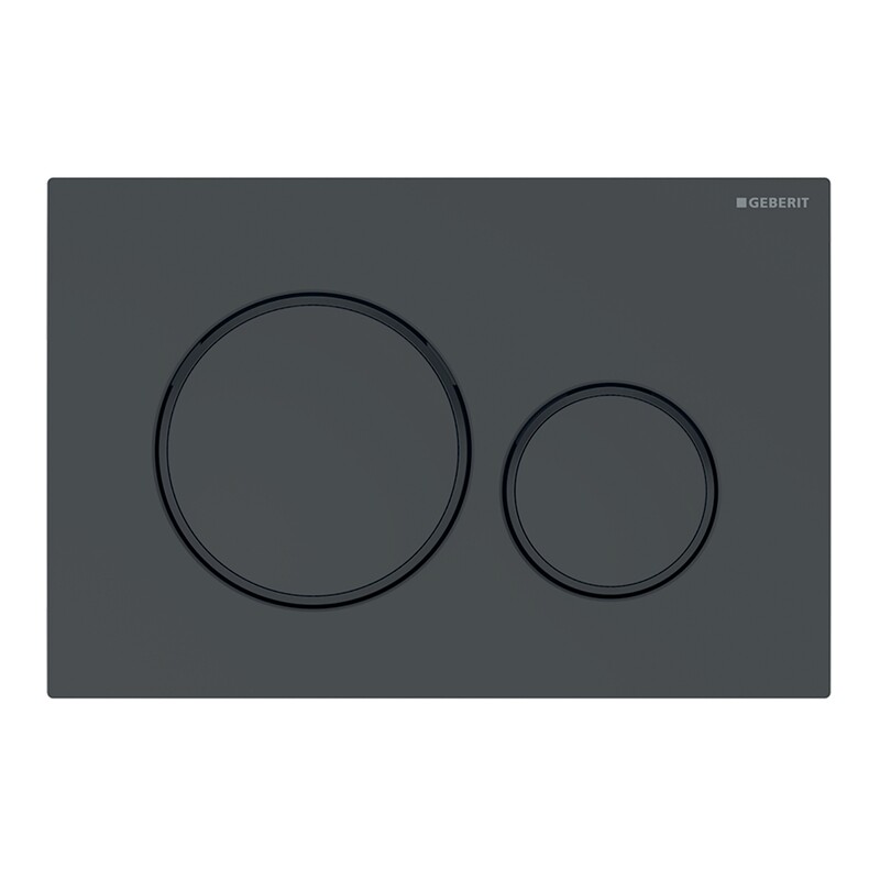 Plaque de déclenchement Geberit Sigma20 / Noir – anneaux design : noir mat