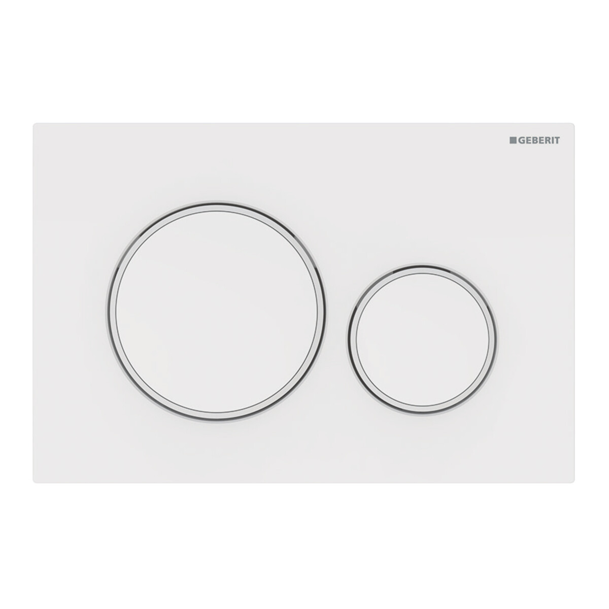 Plaque de déclenchement Geberit Sigma20 / Blanc mat laqué - anneaux design : blanc