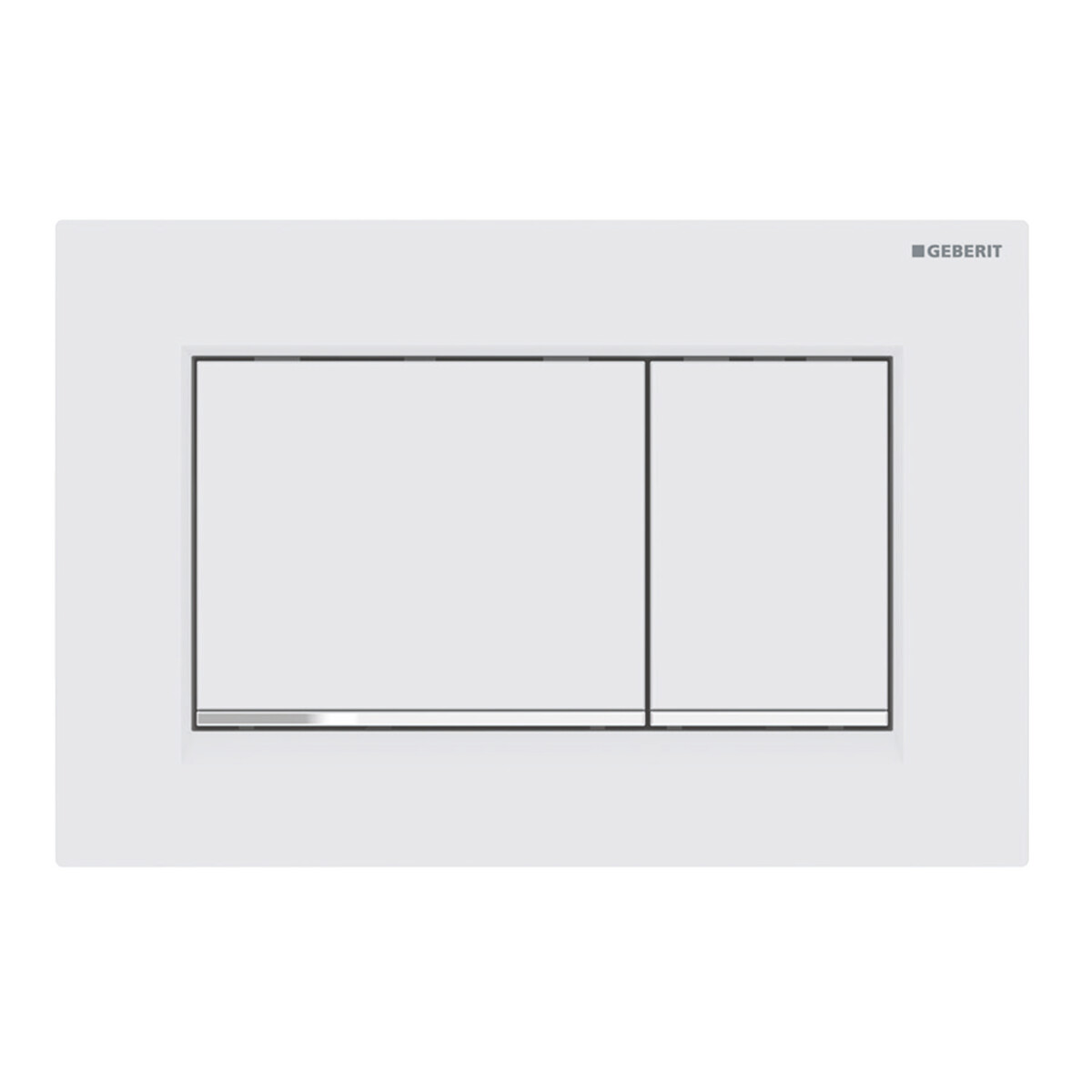Plaque de déclenchement Geberit Sigma30 / Blanc mat - bandes design : chromé brillant