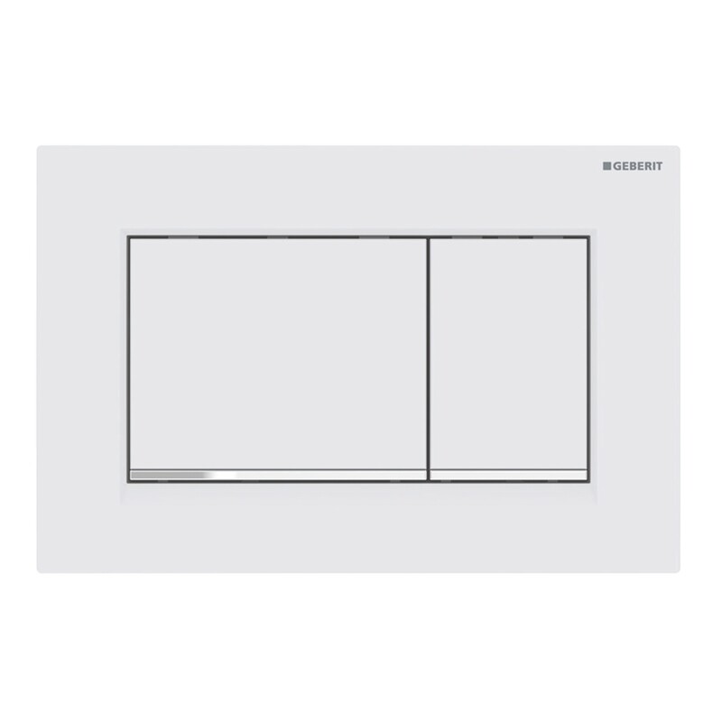 Plaque de déclenchement Geberit Sigma30 / Blanc mat - bandes design : chromé brillant