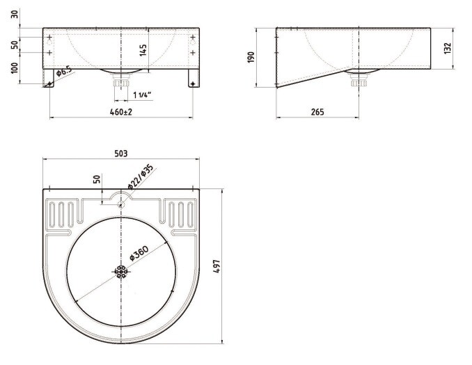 Lavabo mural individuel suspendu Presto en inox