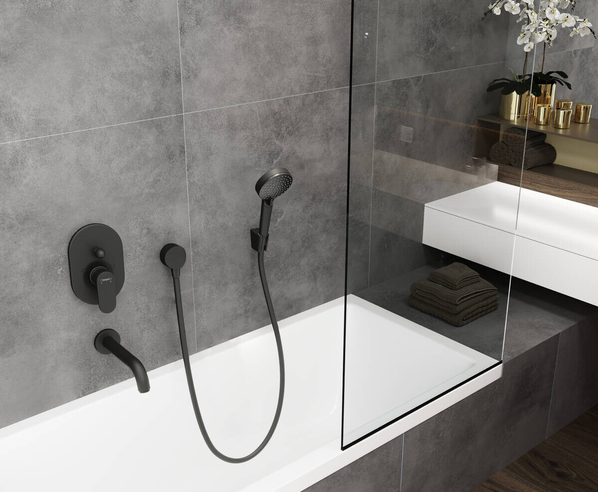 Coude de raccordement Hansgrohe FixFit S en noir mat