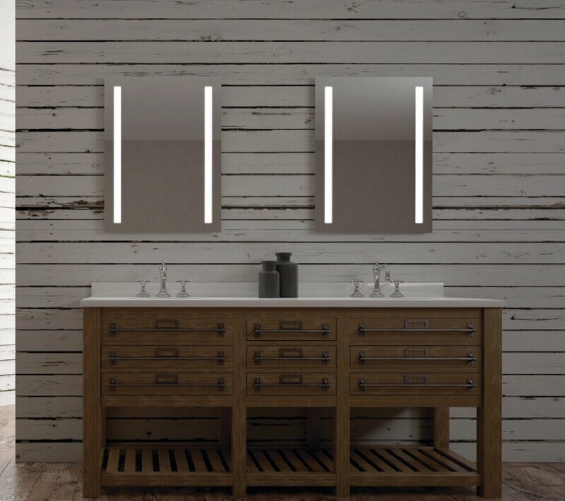 Miroir de salle de bains LED SBA série Stella (80 à 100 cm) x 60 cm avec sablage