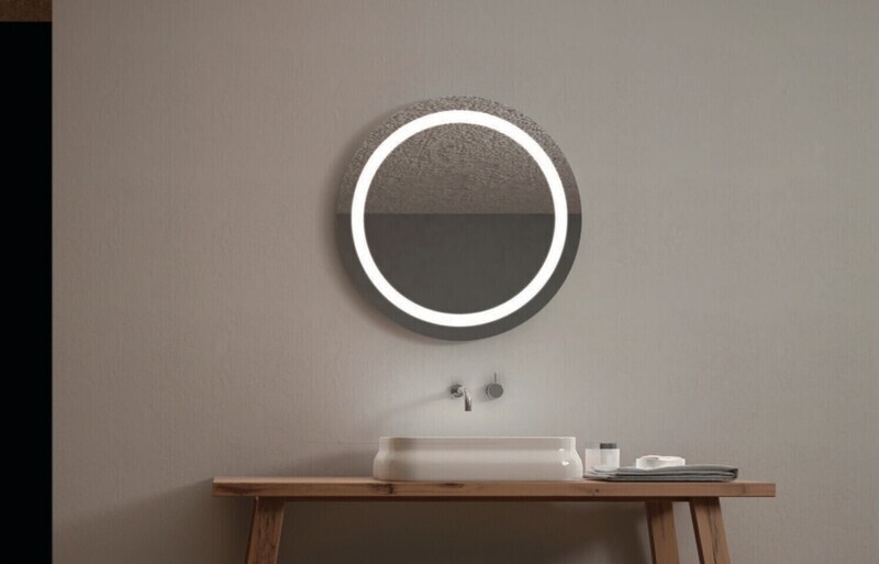 Miroir de salle de bains LED SBA série Star 60 x 60 cm avec sablage