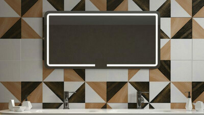 Miroir de salle de bains LED SBA série Mirage (80 à 100 cm) x 60 cm avec sablage