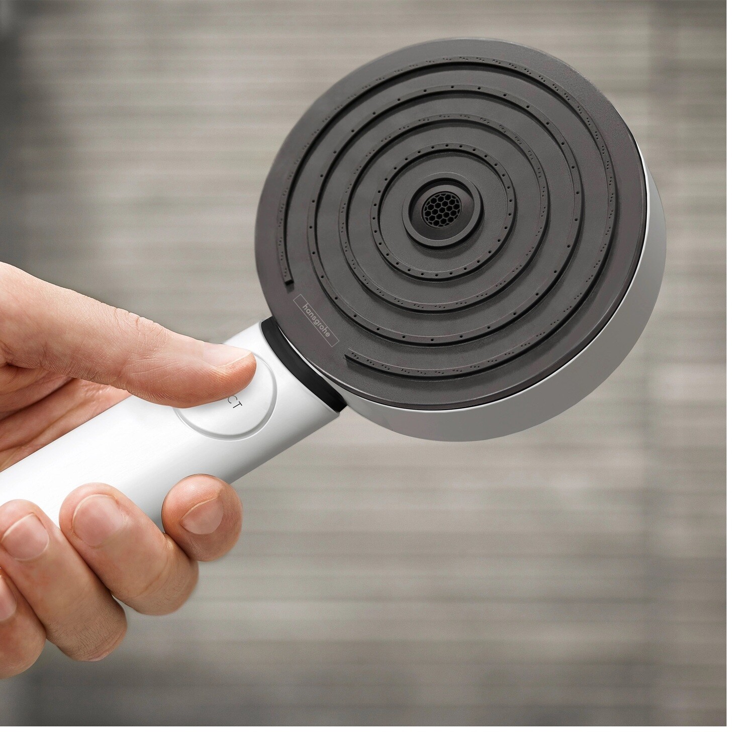 Douchette à main Hansgrohe Pulsify Select S 105 3 jets en blanc mat