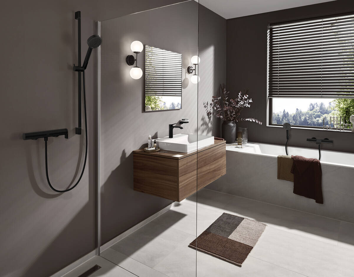 Douchette à main Hansgrohe Pulsify Select S 105 3 jets en noir mat — vue 3