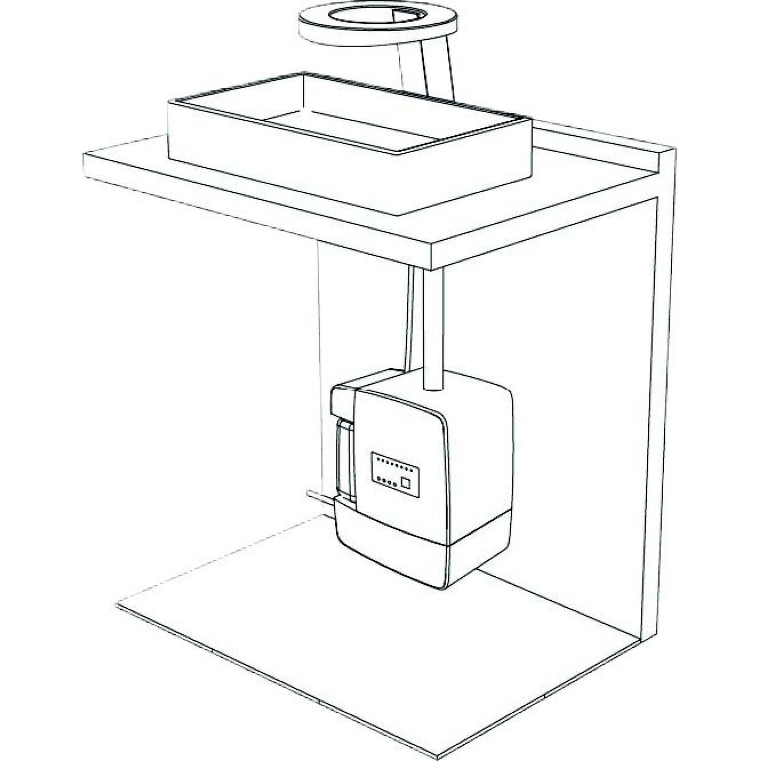 Ensemble compact avec sèche-mains, distributeur de savon et robinet design Nofer en noir mat — vue 5