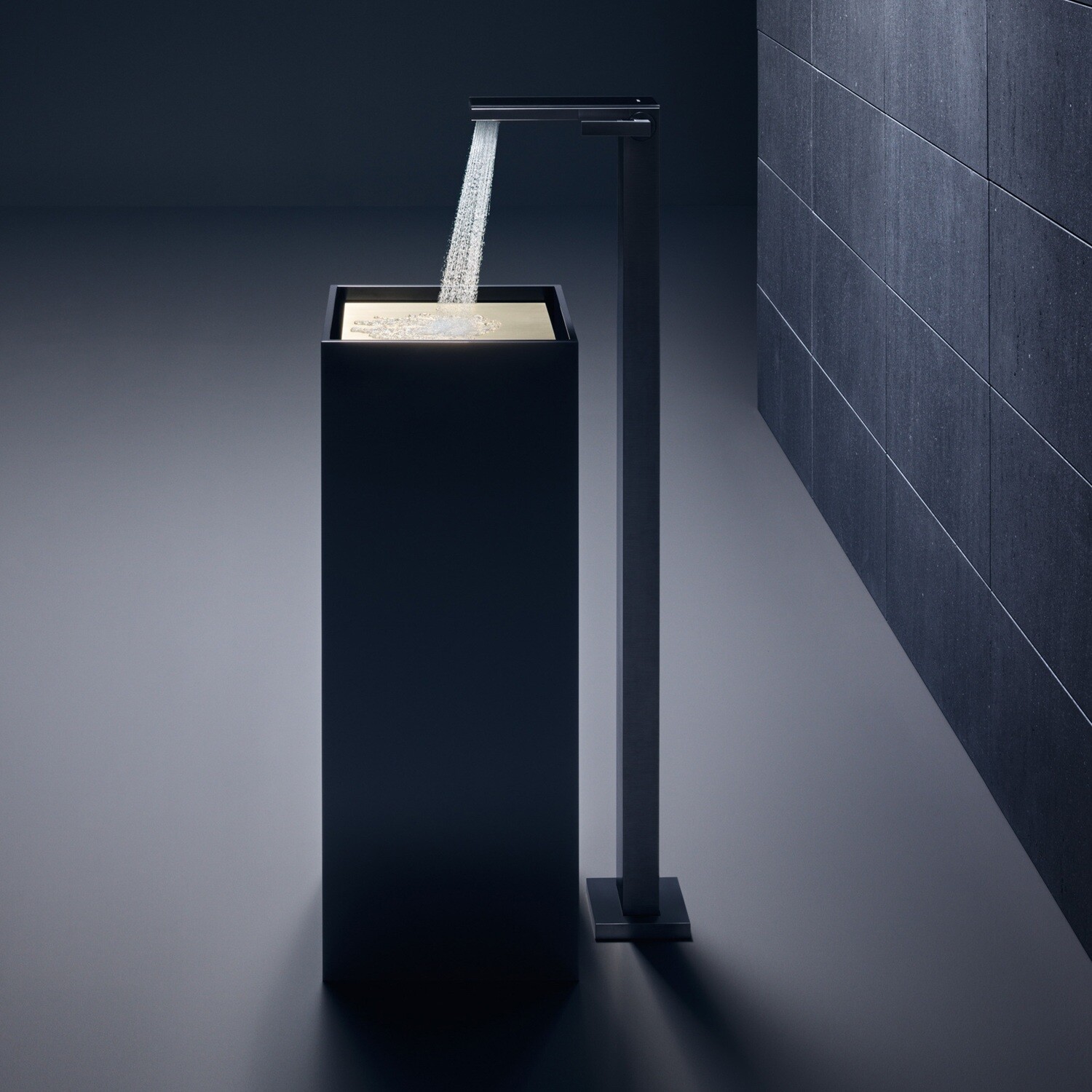 Mitigeur de lavabo AXOR MyEdition sur pied avec bonde push-open - verre noir