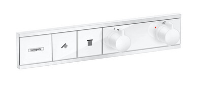 Module thermostatique encastré Hansgrohe RainSelect avec 2 fonctions en blanc mat