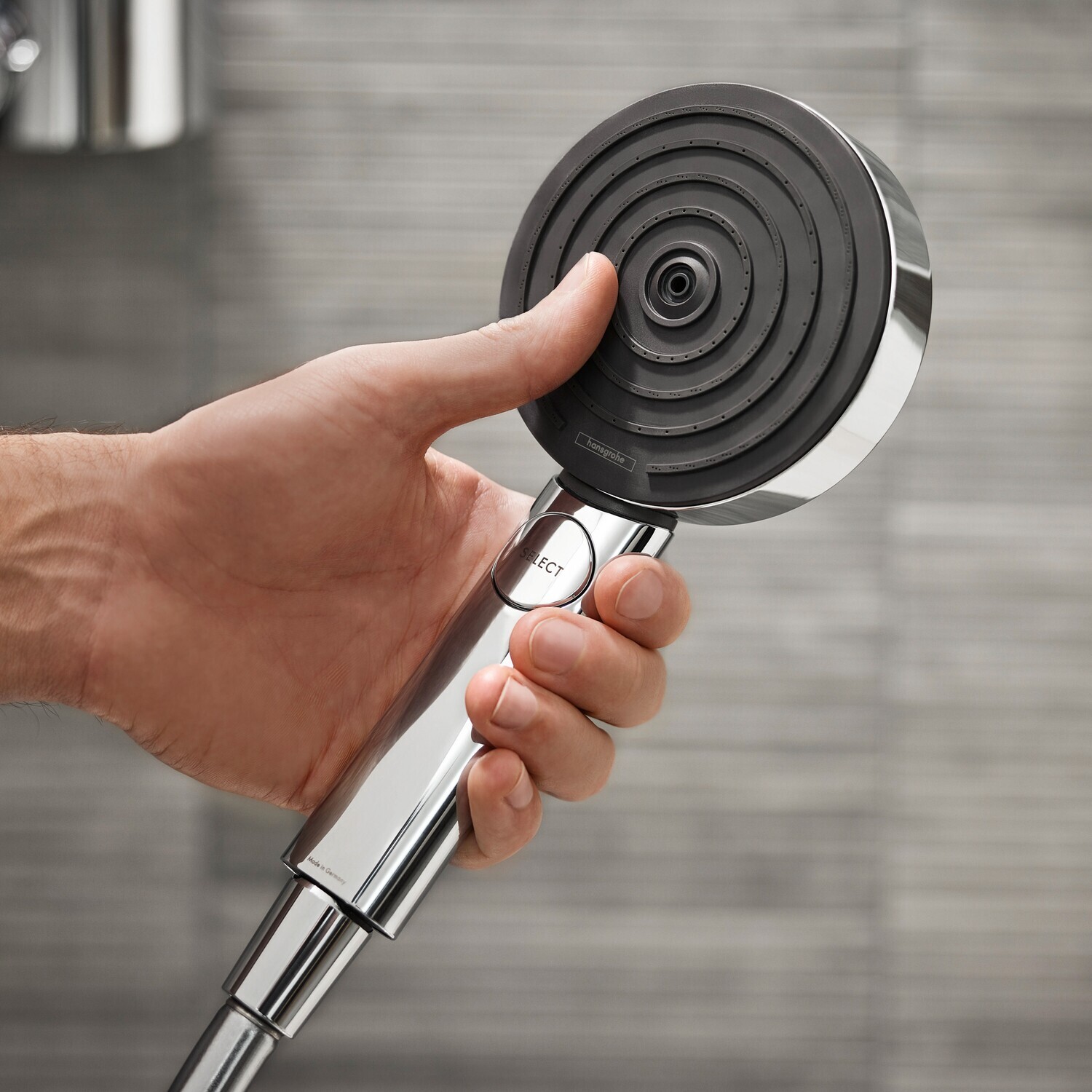 Barre de douche Hansgrohe avec douchette à main Pulsify Select S 105 3 jets et flexible Isiflex