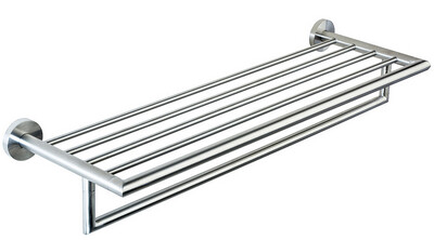 Plateau porte-serviettes double Nofer Niza en chromé satiné