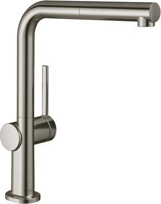 Mitigeur de cuisine Hansgrohe Talis M54 270 avec douchette extractible 1 jet en acier inoxydable brossé