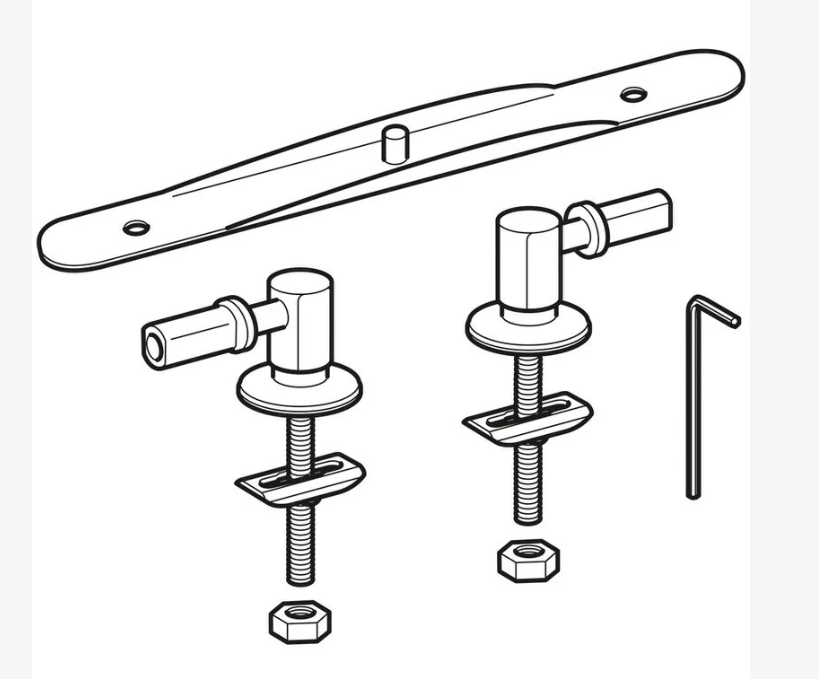 Pack de charnières Geberit pour abattant standard pour WC, fixation par le haut - vue 2