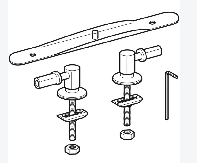 Pack de charnières Geberit pour abattant standard pour WC, fixation par le haut
