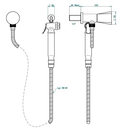 Ensemble hygiénique WC THG avec robinet d'arrêt - Collection "Métamorphose"