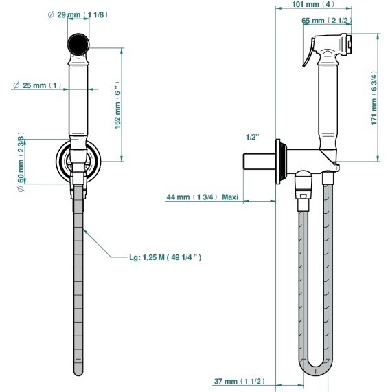 Ensemble hygiénique WC THG avec butée - Collection "Grand Central" — vue 4