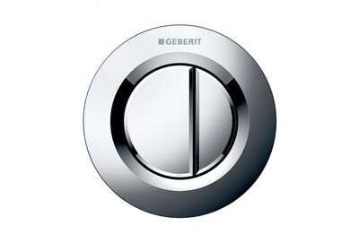 Plaque de déclenchement déportée pneumatique Geberit Type 01 round, pour rinçage double touche pour meuble