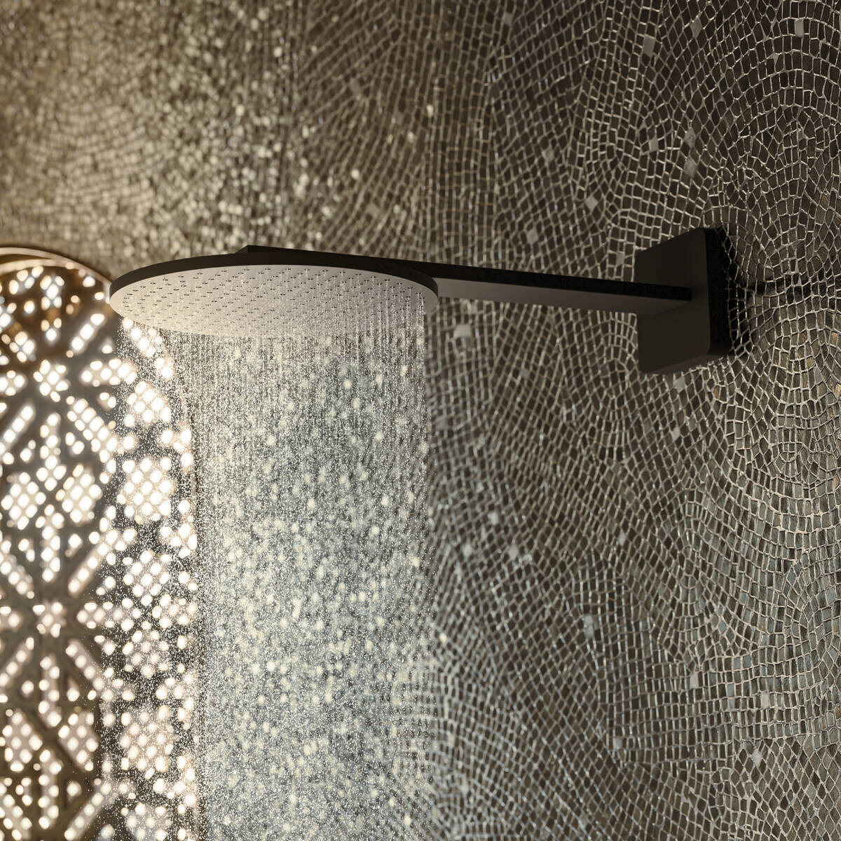 Douche de tête Axor ShowerSolutions 300 1 jet avec bras de douche 450 mm en noir mat — vue 2