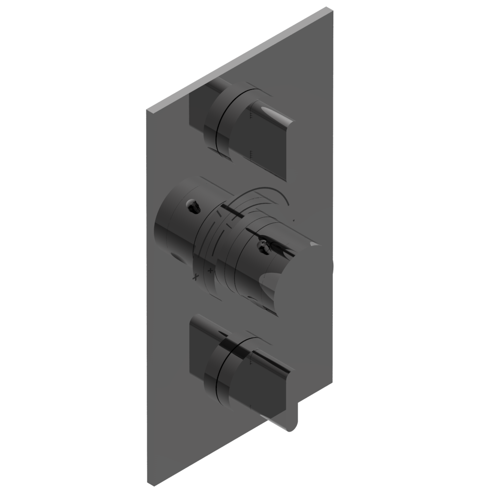 Set de finition THG pour douche thermostatique à encastrer avec deux robinets d'arrêt à 2 fonctions - Collection "Icon-X à manettes" — vue 5