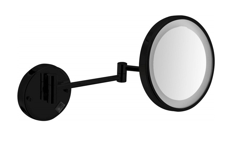 Miroir LED extensible grossissant Nofer Vanity en noir mat