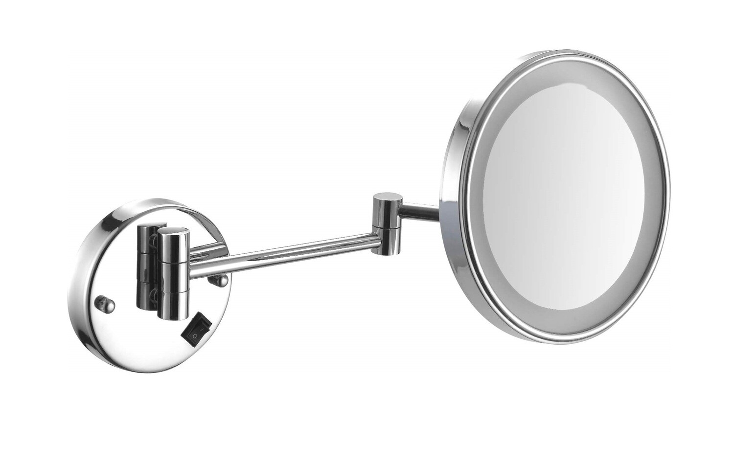 Miroir LED extensible grossissant Nofer Vanity en chromé brillant