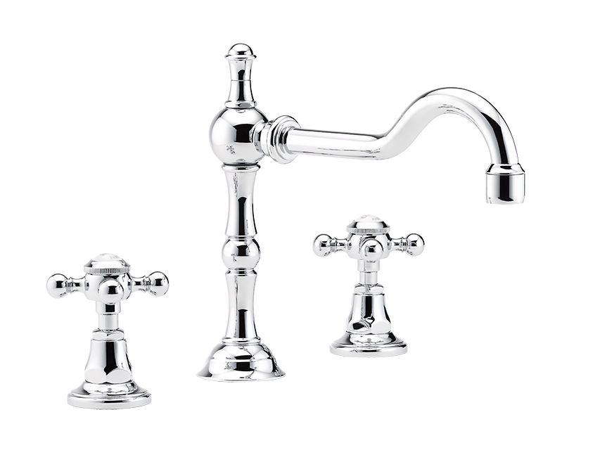 Mélangeur de lavabo 3 trous THG avec vidage - Collection "1900" — vue 2