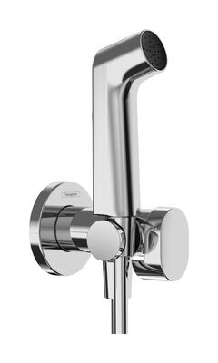 Douchette hygiénique pour WC Hansgrohe S pour eau mitigée avec support et flexible