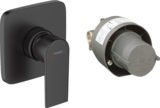 Set de finition pour mitigeur de douche encastré Hansgrohe Vernis Shape avec corps d'encastrement en noir mat