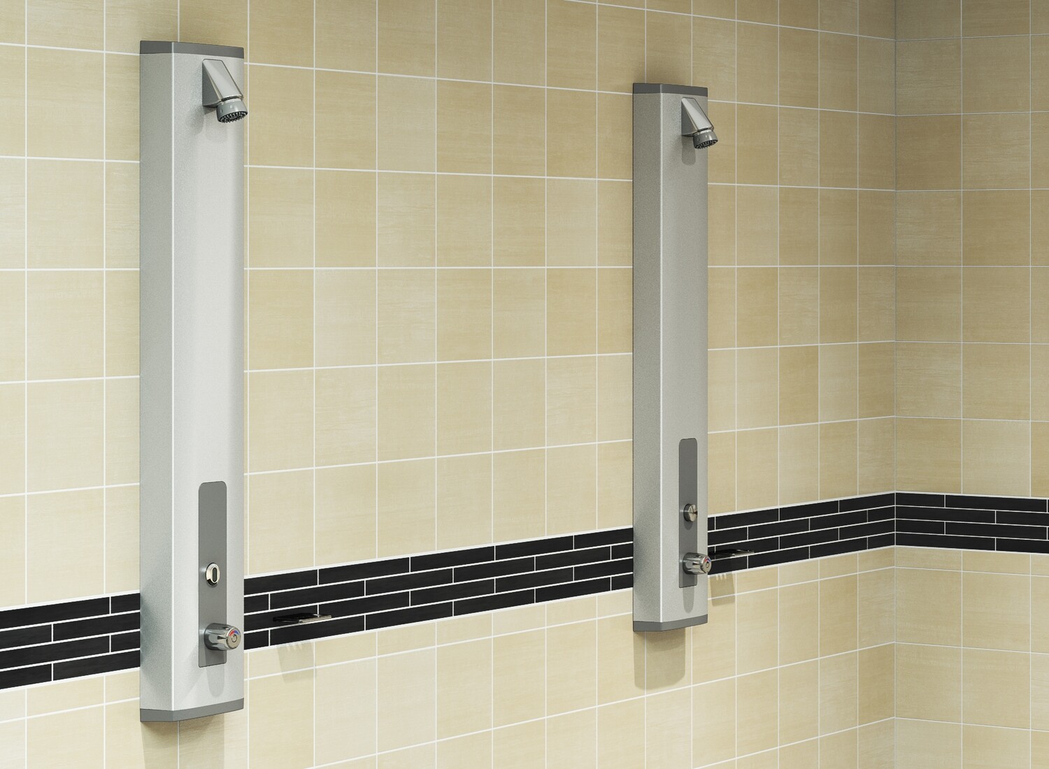 Panneau de douche Presto électronique thermostatique avec pile