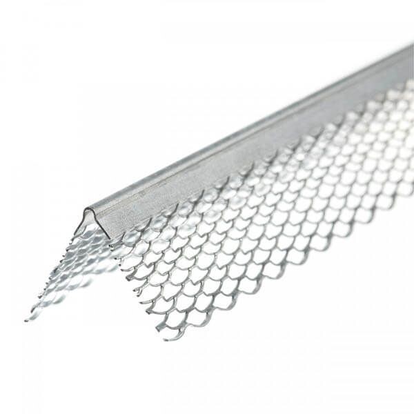 Cornière PVC avec toile de verre pour application d'enduit de ciment extérieur