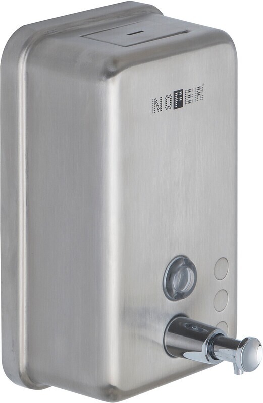 Distributeur de savon liquide vertical Nofer Inox chromé satiné