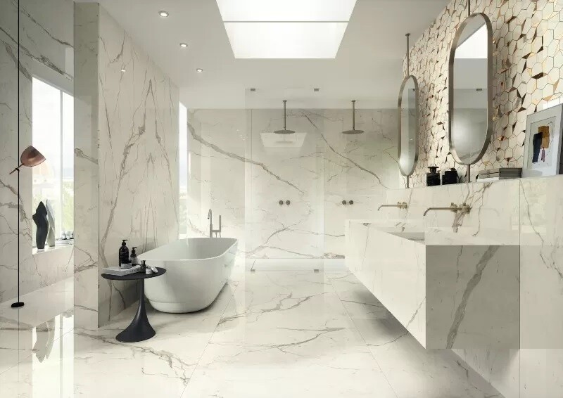Grès cérame Marvel Shine​ Calacatta Prestigio Silk 75 x 75 cm - Atlas Concorde