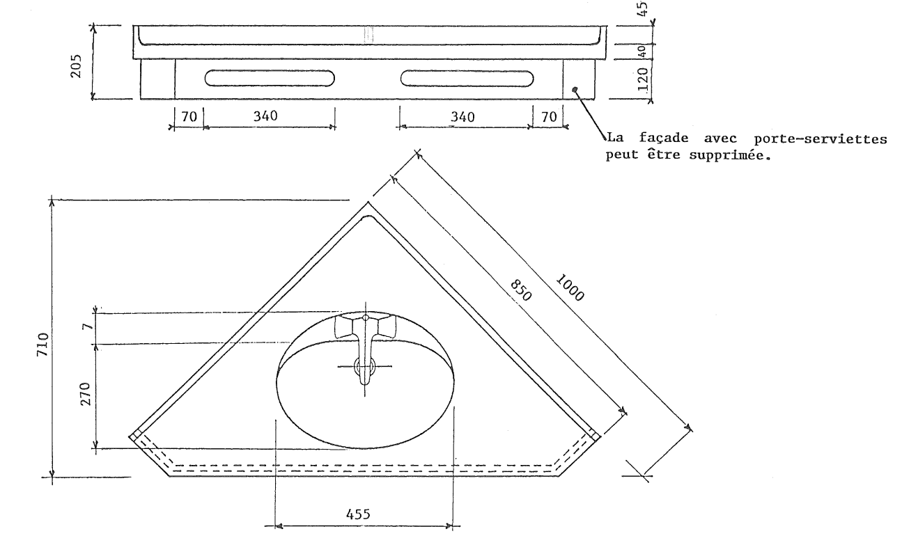 Plan-vasque d'angle Bermudes 85 cm - vue 10