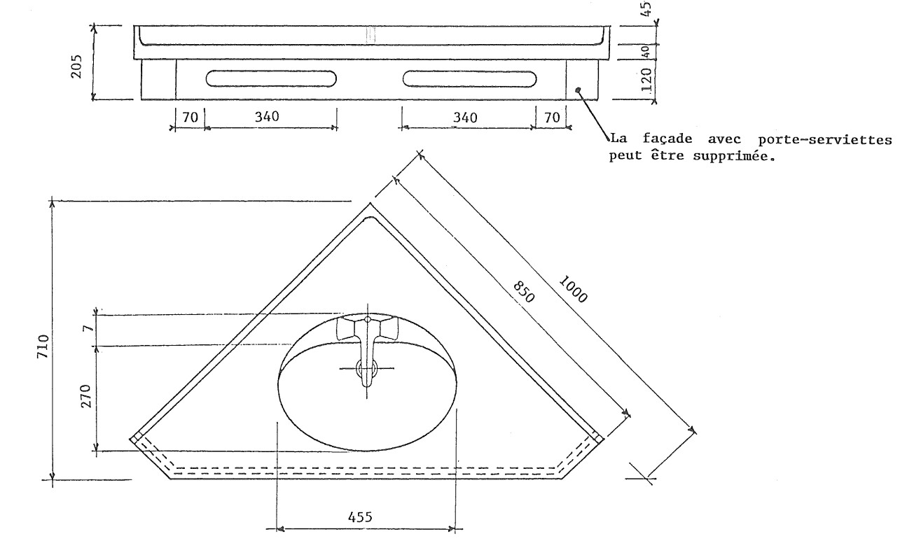 Vanity top corner Bermudes 85 cm — Product view 10