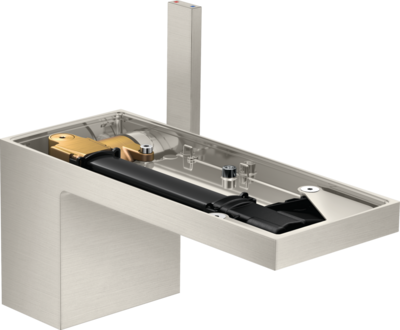 Mitigeur de lavabo AXOR MyEdition 70 sans plaque avec bonde push-open en acier inoxydable brossé