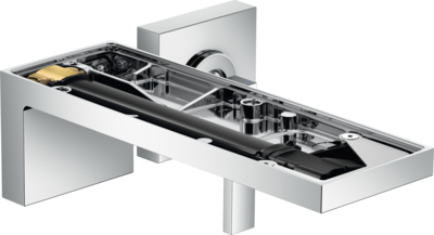 Mitigeur de lavabo encastré AXOR MyEdition sans plaque, bec 221 mm avec bonde à écoulement libre en chromé poli