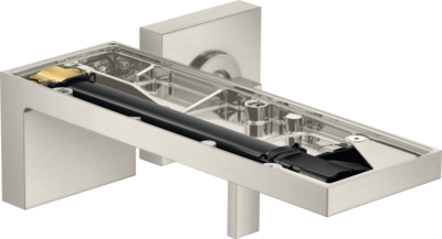 Mitigeur de lavabo encastré AXOR MyEdition sans plaque, bec 221 mm avec bonde à écoulement libre en acier inoxydable brossé